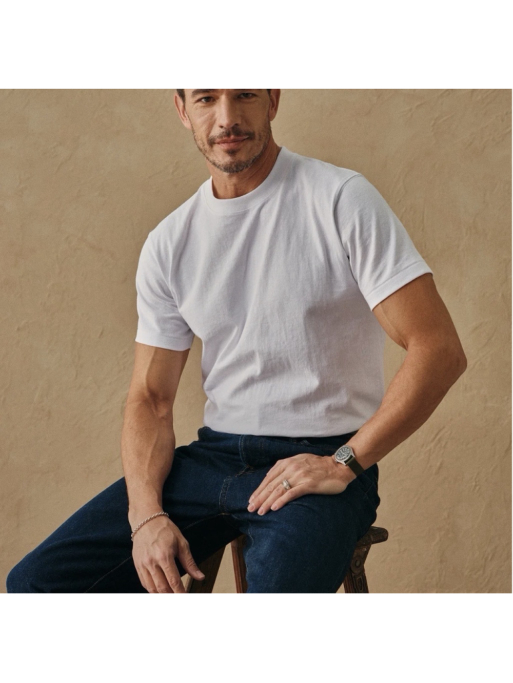 Regular Fit Heavyweight Tubular Jersey T-Shirt L - Picture 2 of 3